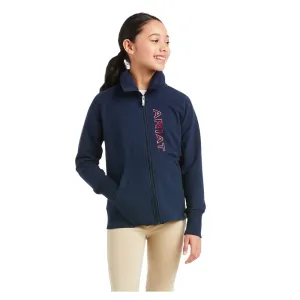 10037723 Ariat Youth Logo Full Zip Sweatshirt - Team Navy