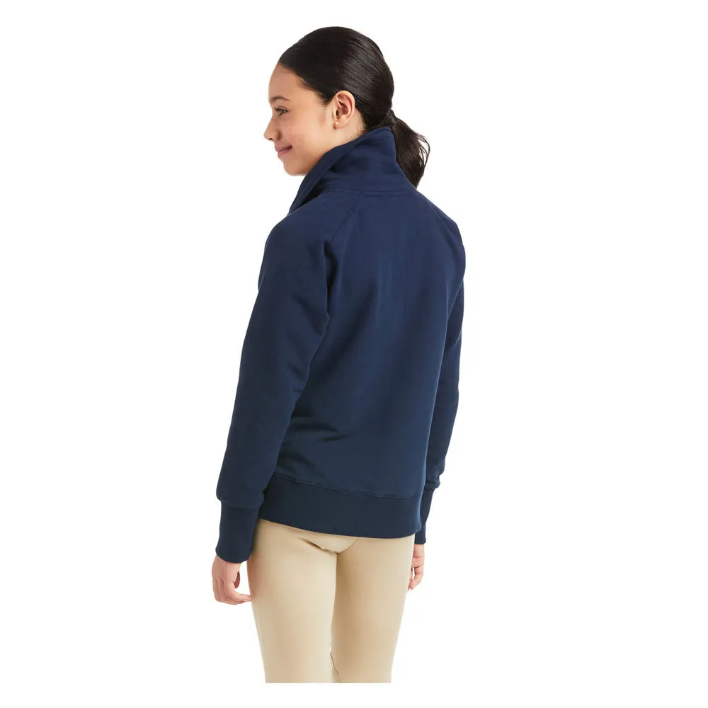 10037723 Ariat Youth Logo Full Zip Sweatshirt - Team Navy