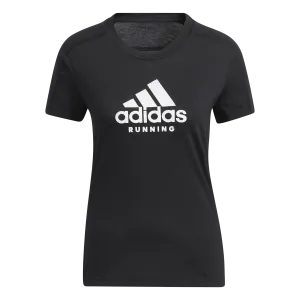 adidas Logo Graphic Short Sleeve Running Tee - Womens - Black