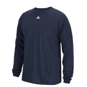 adidas Men's Collegiate Navy Heathered Performance Long-Sleeve Climalite Tee