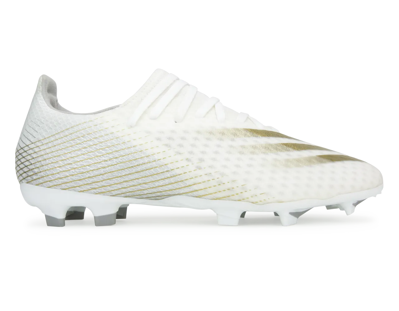 adidas Men's X Ghosted.3 FG Cloud White/Gold Melange/Silver Metallic