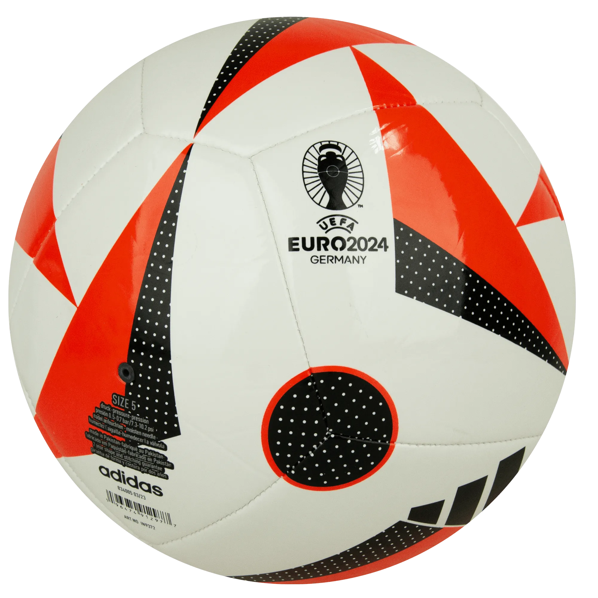 White/Red Adidas UEFA Euro 2024 Premium Club Soccer Ball