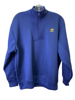 Athletic Top Long Sleeve Collar By Adidas In Blue, Size: Xs