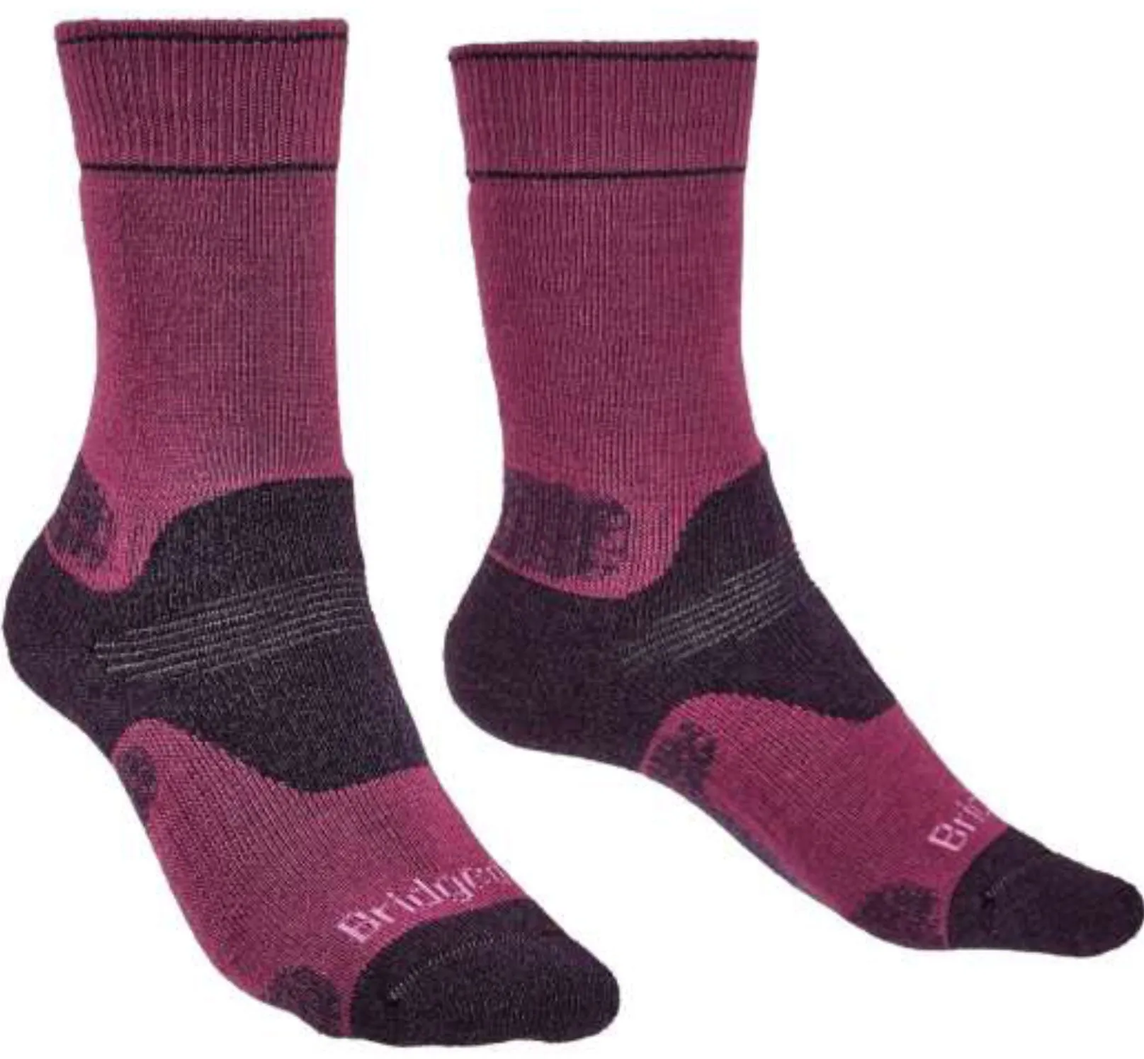 Womens Bridgedale Midweight Merino Wool Performance Hiking Crew Socks, Model BR-710644