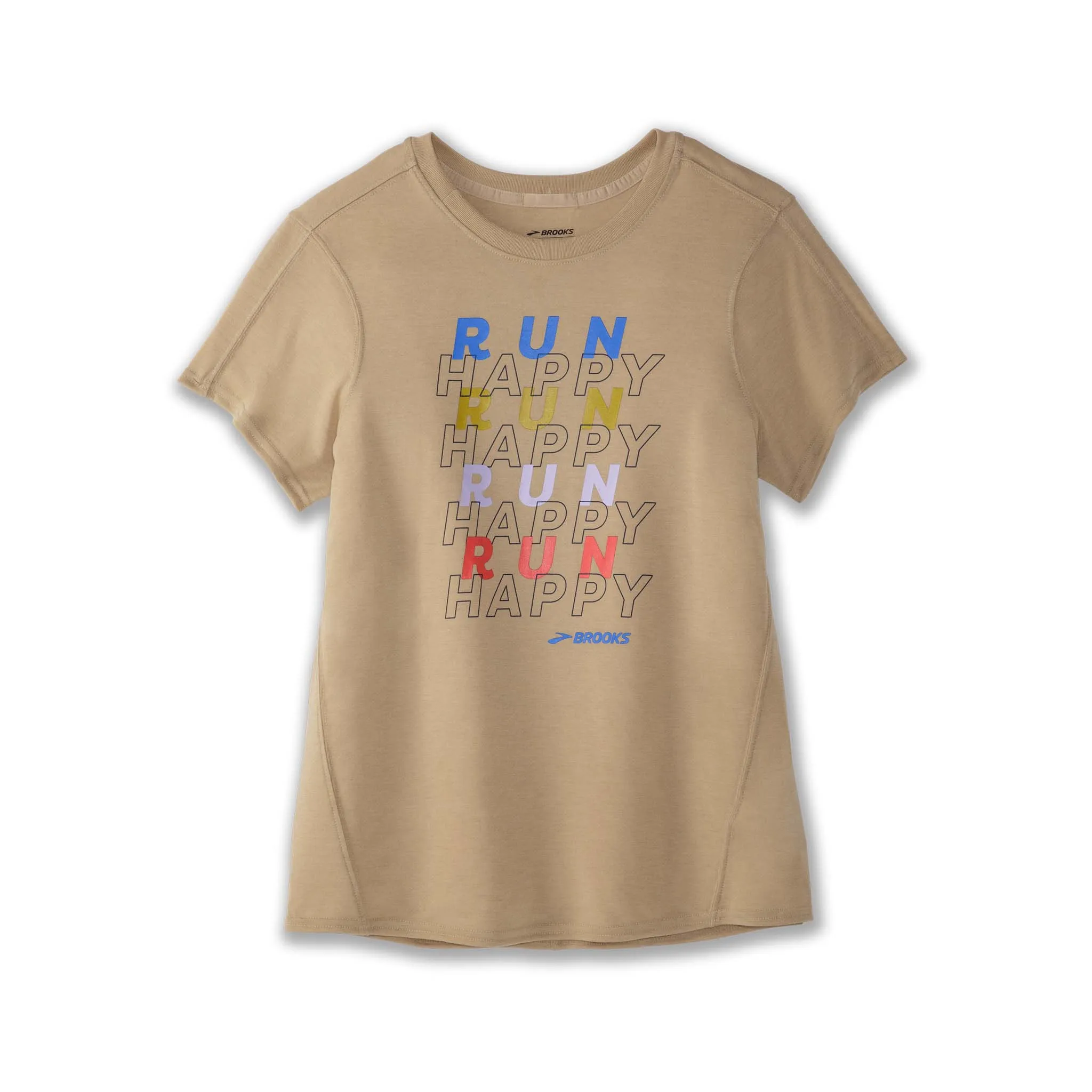 Brooks | Women's Distance Graphic Short Sleeve Tee - Heather Oatmeal