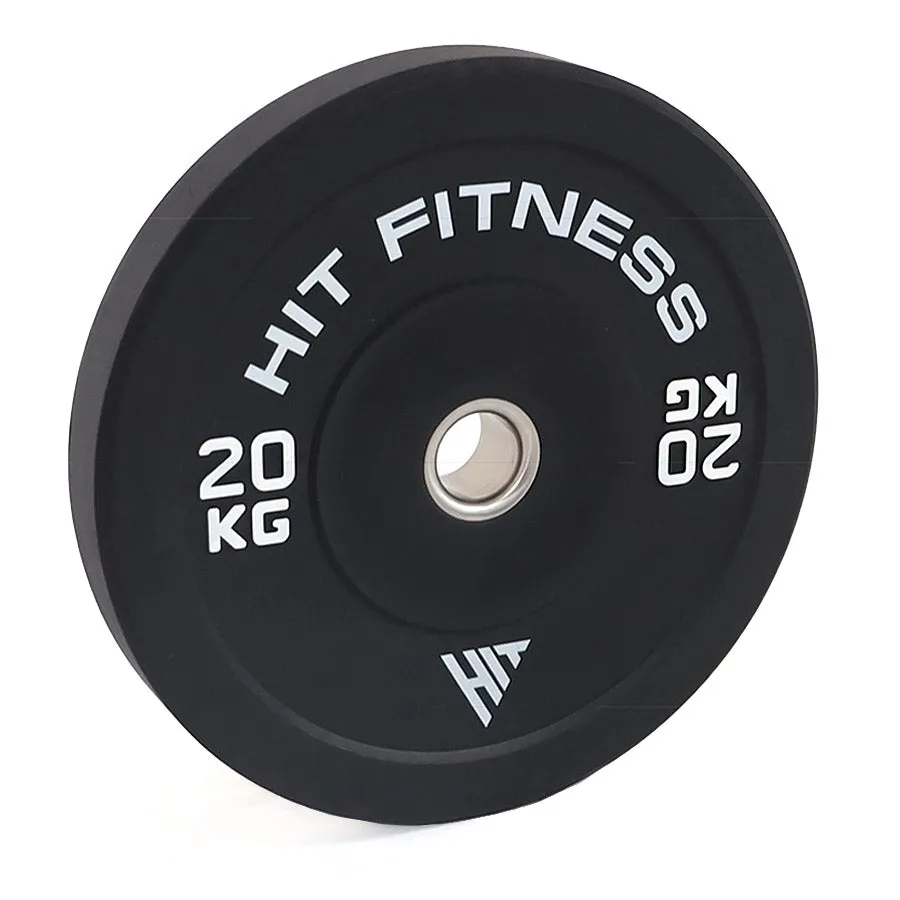 Hit Fitness 20kg Commercial Black Rubber Bumper Plate