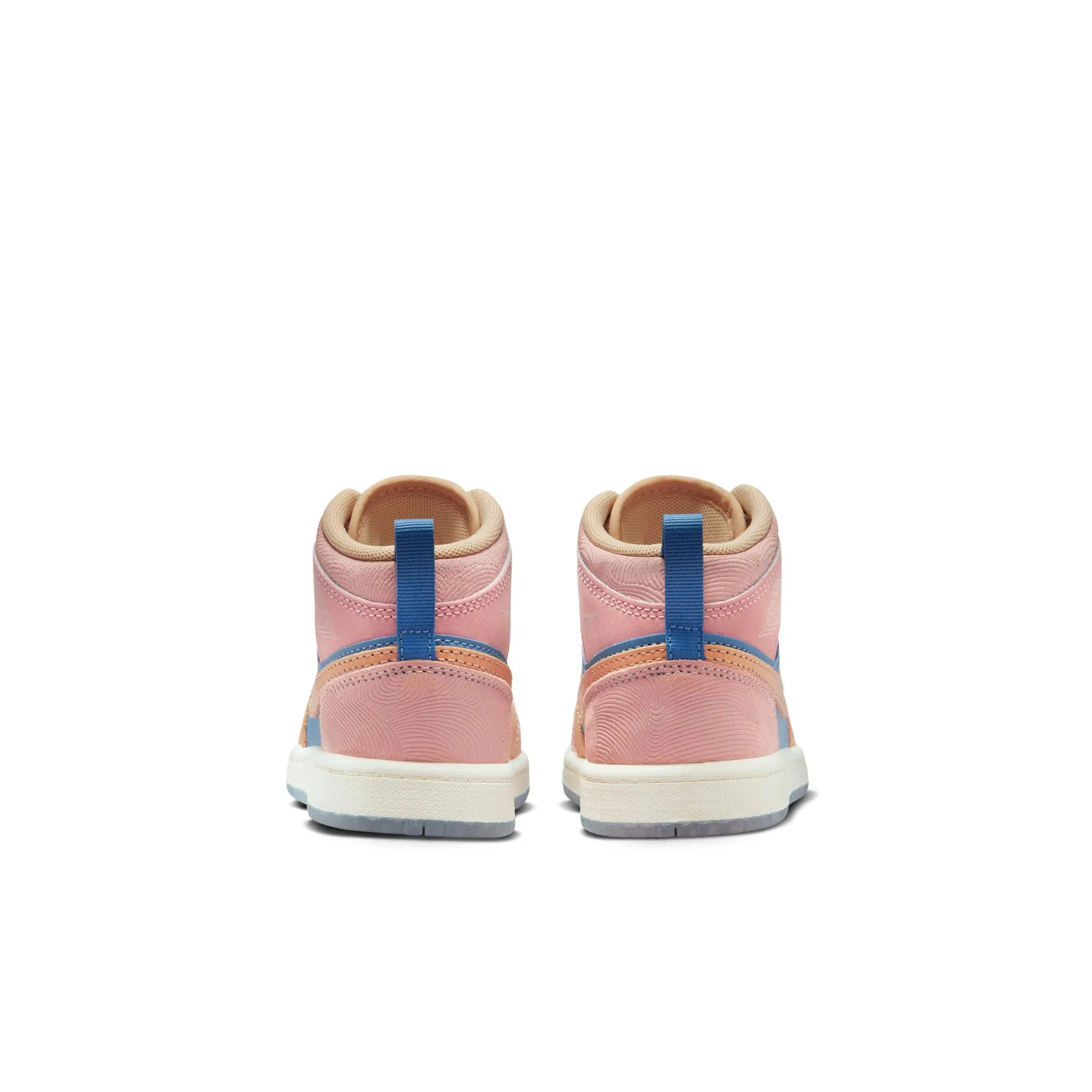 Little Kid's Jordan 1 Mid - AEGEAN STORM/HEMP-PINK OXFORD