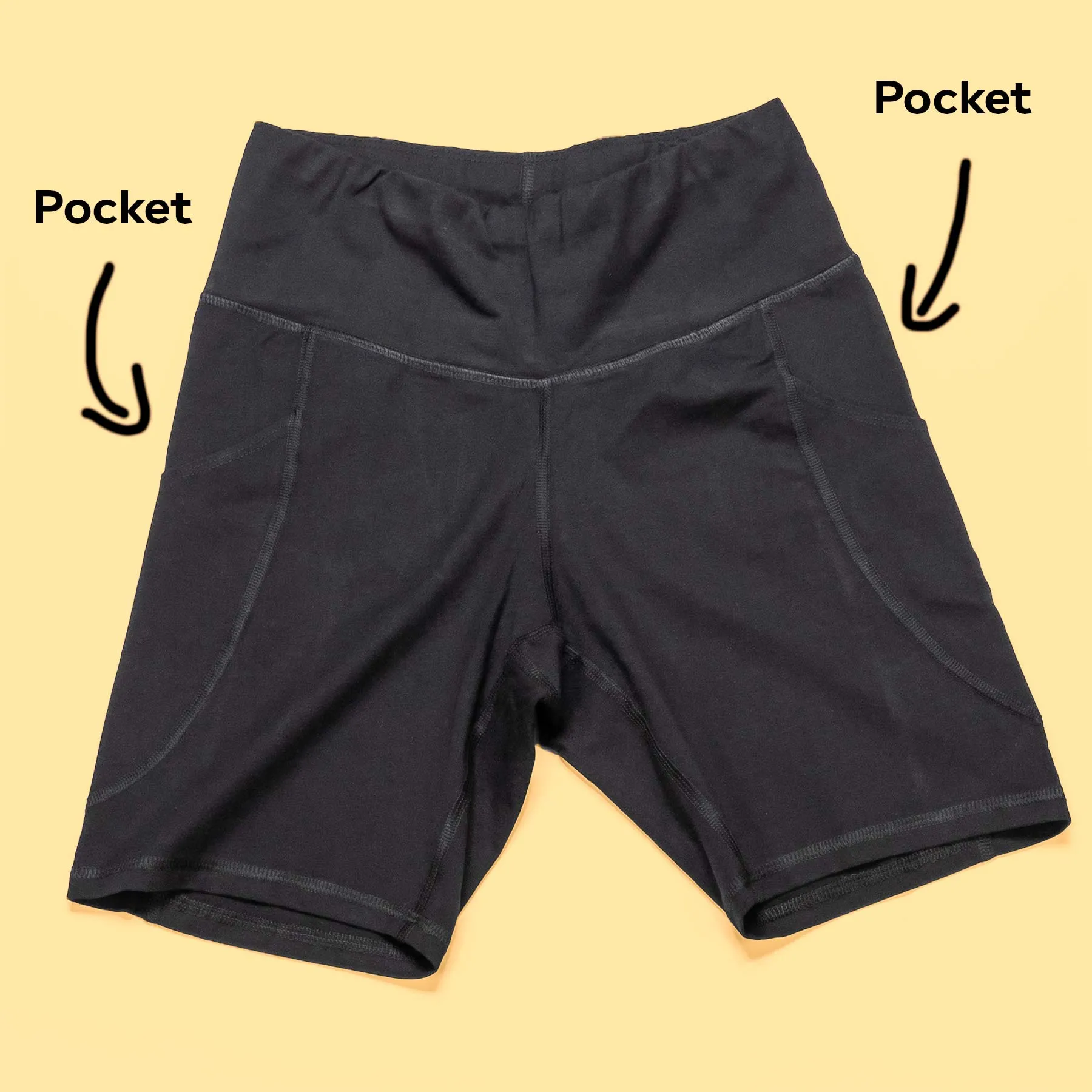 MOUNTAINSIDE Organic Cotton Blackout Fitness Workout Shorts (With Pockets)