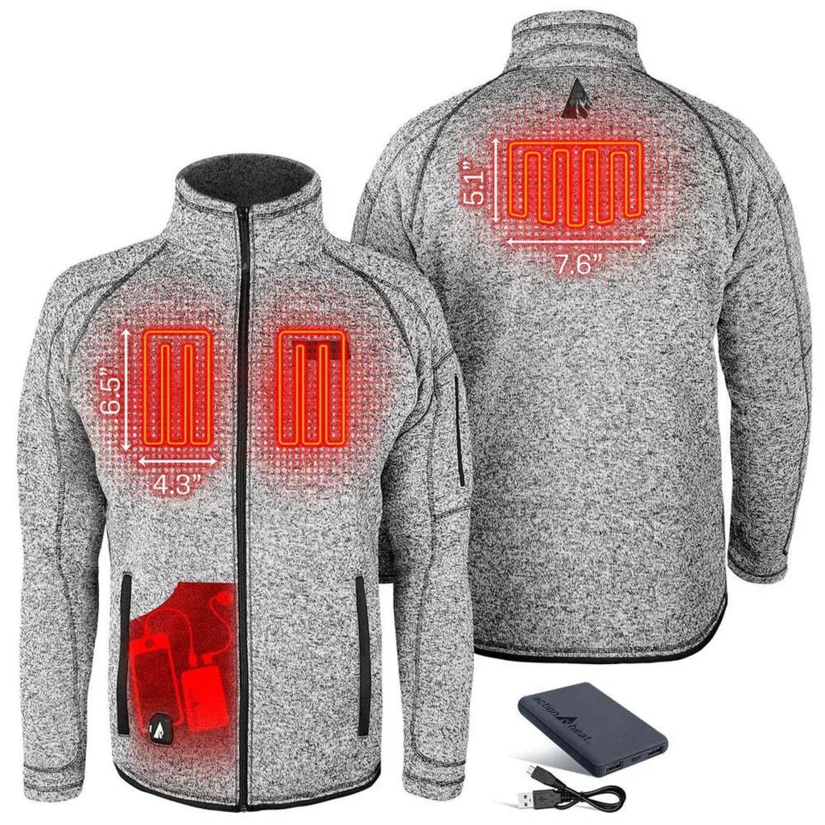 Open Box ActionHeat 5V Men's Battery Heated Sweater Jacket