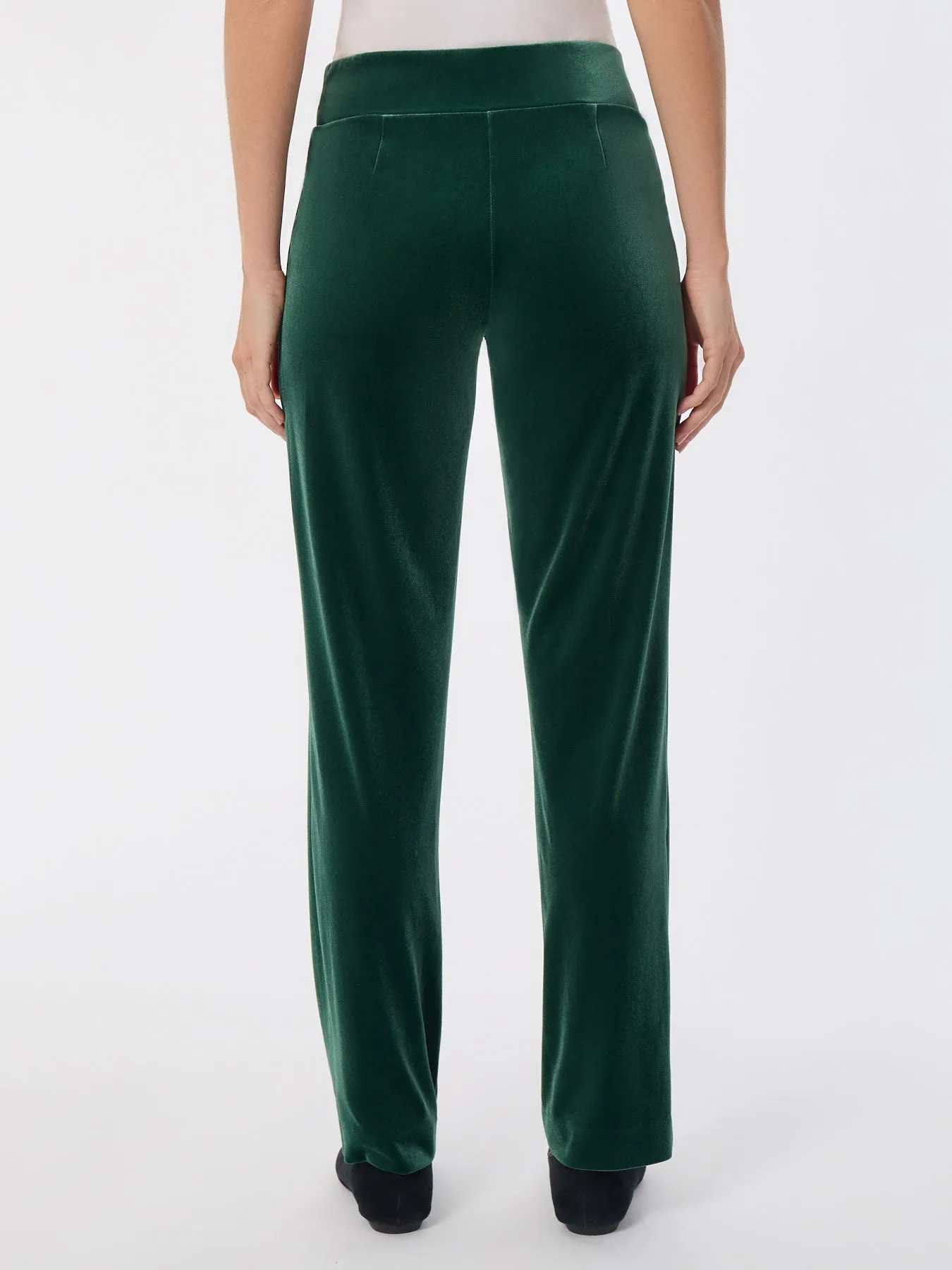 Pull-On Velour Straight Leg Pants