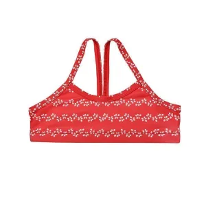 Red Leaf Chevron Bikini Top