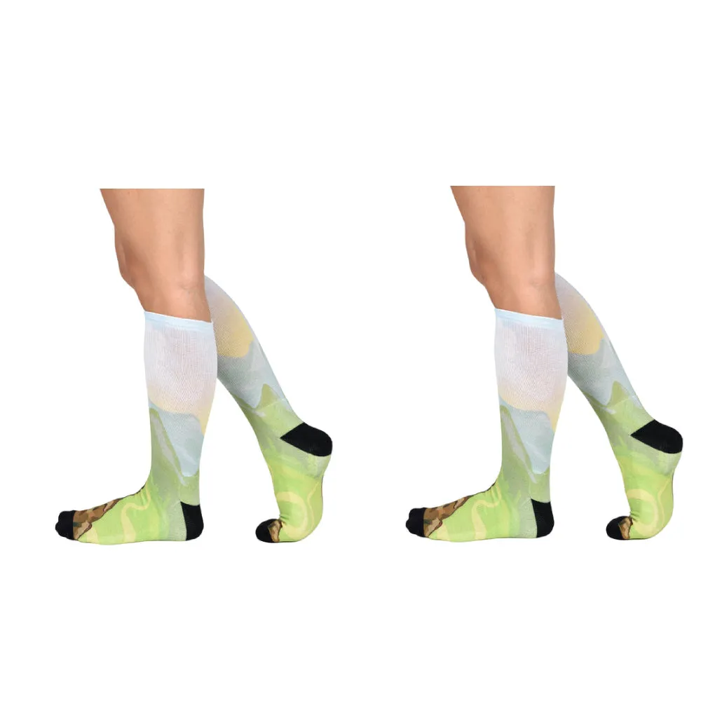 Sierra Socks Hikers Haven Pattern CoolMax Socks, Nature Collection for Men & Women Eco-Friendly Colorful Crew Socks