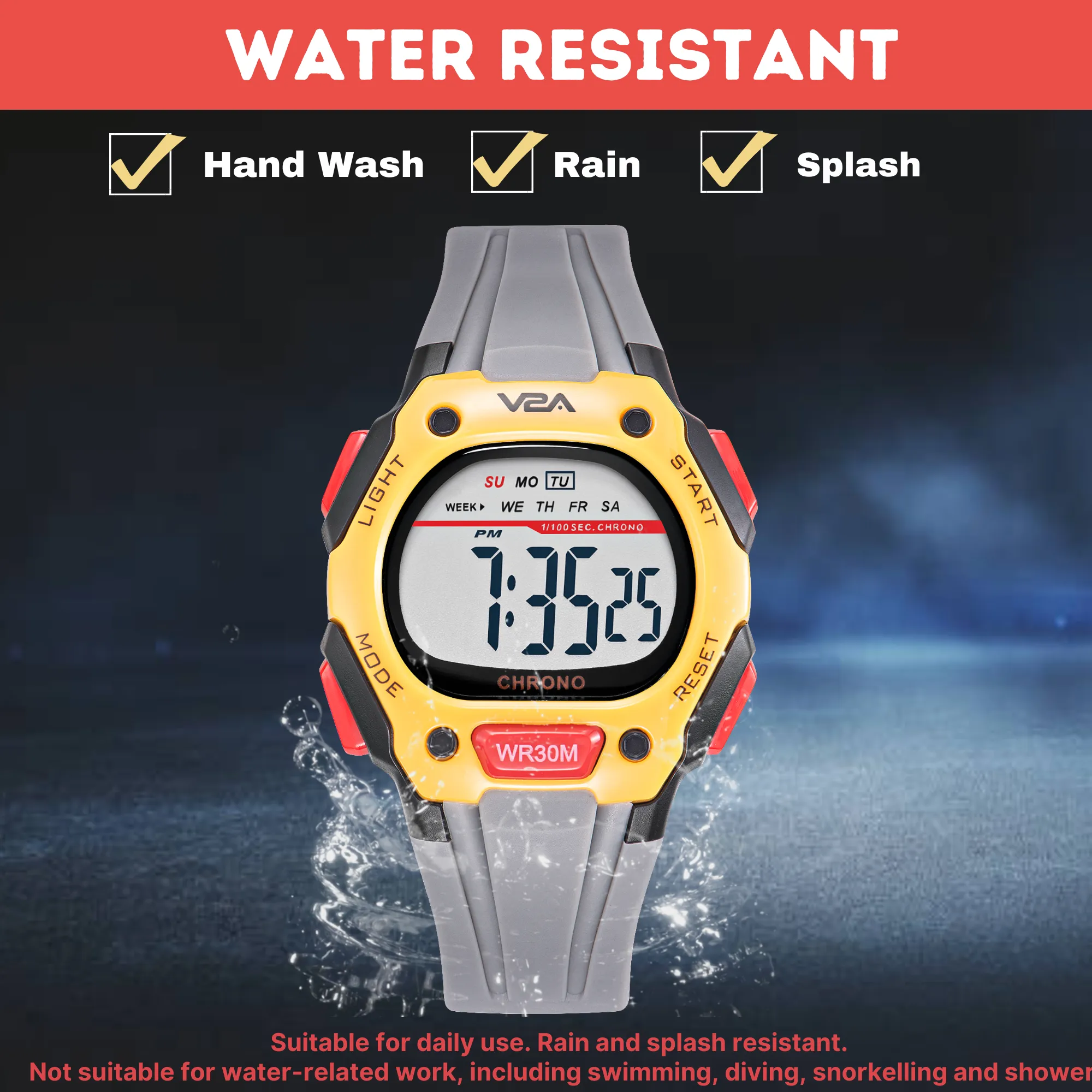 V2A Digital Water Resistant Kids Blue and Orange Sports Watch for Boys | Watch for Kids Boys | Kids Watches for Boys | Watches for Kids boy